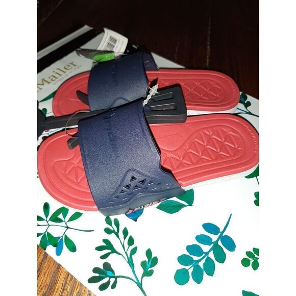 New Kids Size 12 Red Blue Rider Infinitiik Summer Casual Slides Sandals - Picture 1 of 9